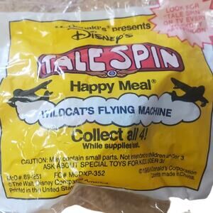 1989 McDonalds Toy Disney Tale Spin Wildcats Flying Machine New in Package